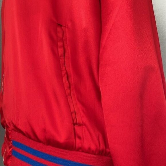 SUB_URBAN RIOT "Good Vibes" Red Silky Varsity Bomber Jacket Small - Picture 6 of 11